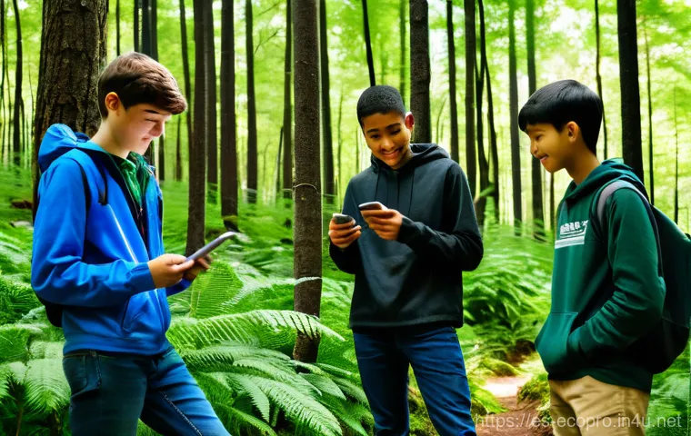 환경보전기술자 자격증 취득의 필요성 - **Prompt:** A diverse team of four environmental consultants (two men and two women, all adults aged...