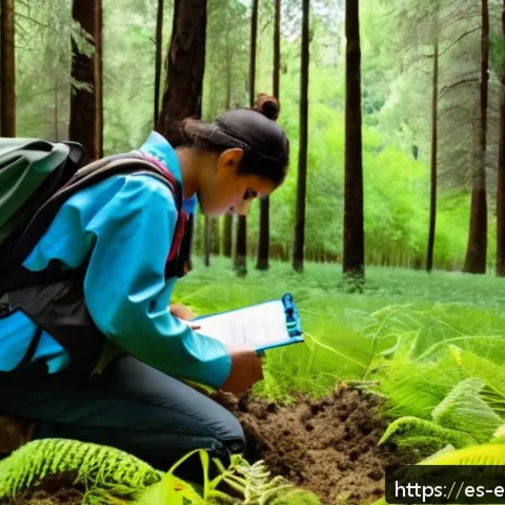 환경보전기술자 연봉 차이 - A young Hispanic environmental technician in Spain, wearing practical outdoor workwear and sturdy bo...